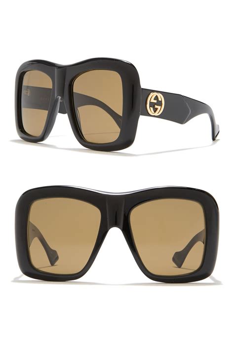 58mm oversize square sunglasses gucci|gucci unisex fashion 54mm sunglasses.